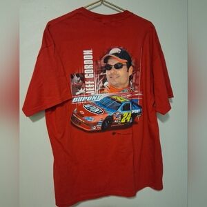 Winners Circle Tag On Deadstock Jeff Gordon Red Graphic Racing Tee - XL Dupont